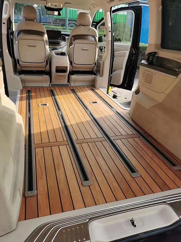 waterproof customized car wood floor mat teak wood floor for car decoration