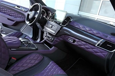 Topcar اصلاح شده مرسدس AMG GLE 63 با فیبر کربن و چرم بنفش داخلی.